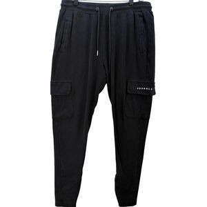 YoungLa Joggers Mens XL Black Perfect Cargo Sweatpants Ankle Zip Lounge Gym 238